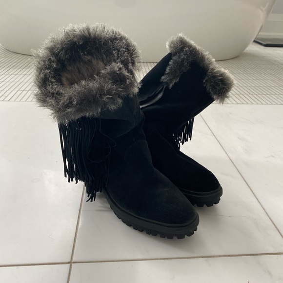 Sam Edelman black suede fringe booties 6.5M - Picture 8 of 12